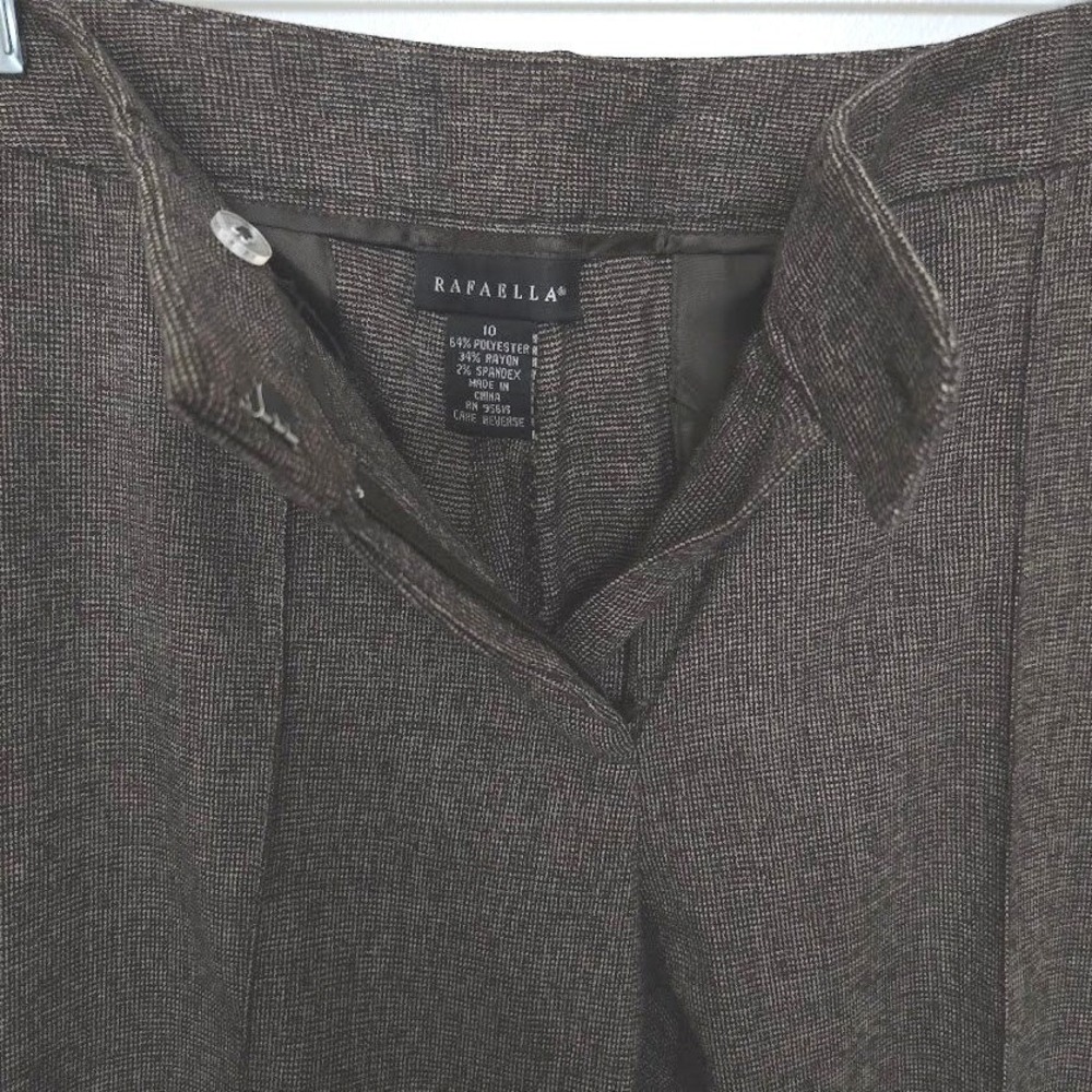 Rafaella Womens Size 10 Stretch Pants Brown Herringbone Career Office NWT - Picture 5 of 7